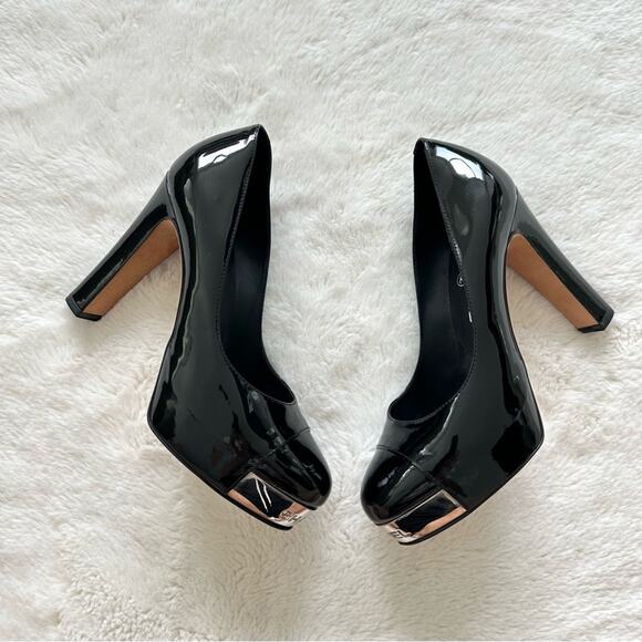 CHANEL women patent leather high heel shoes size 36 EU Authentic - Picture 1 of 9